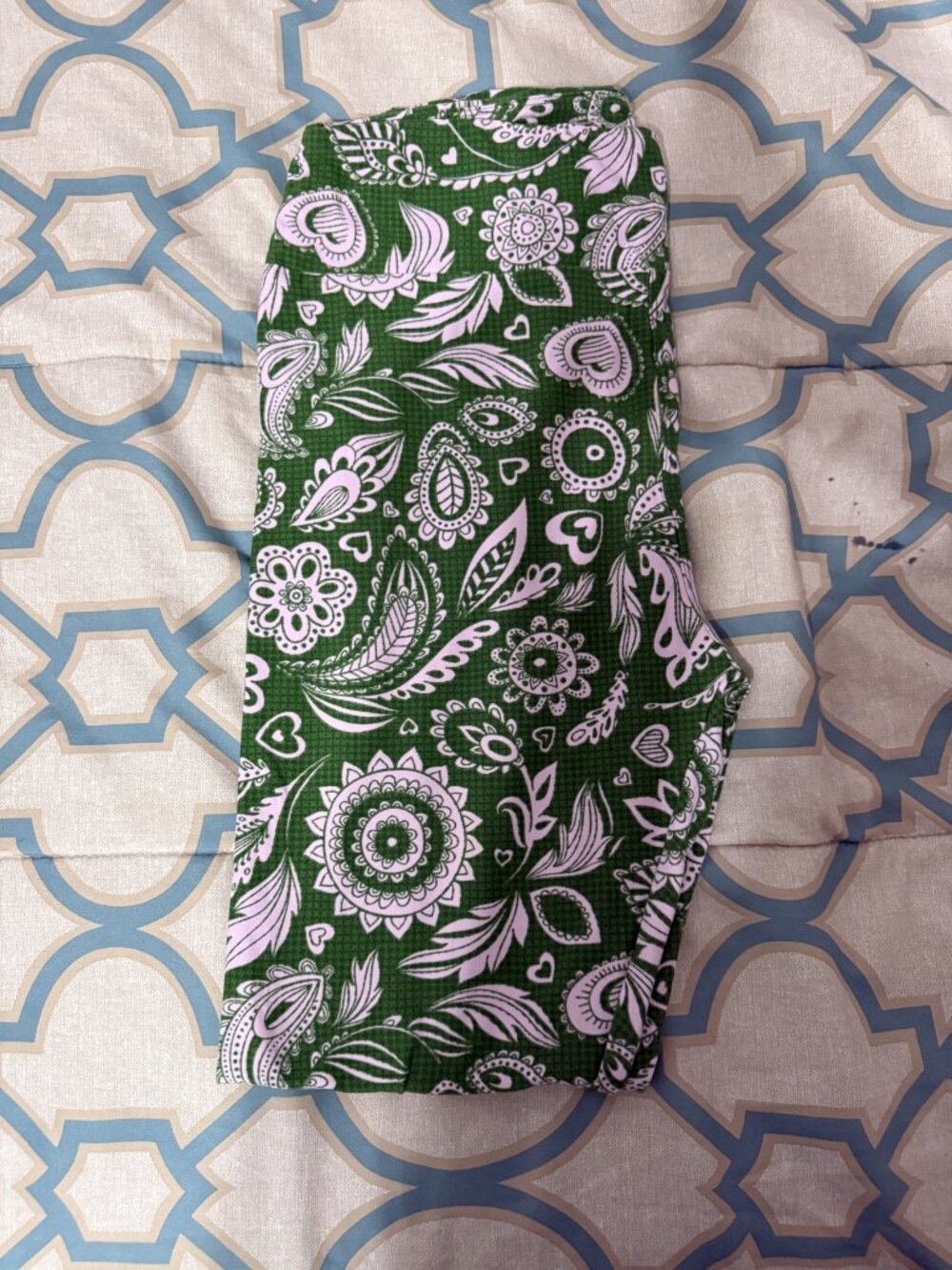 NWOT LuLaRoe Green Purple Paisley Leggings Tall & Curvy 💚